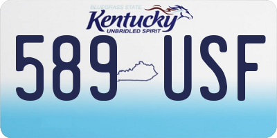 KY license plate 589USF