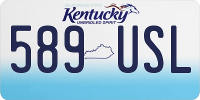 KY license plate 589USL