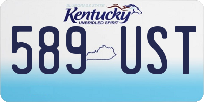 KY license plate 589UST