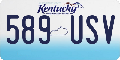 KY license plate 589USV