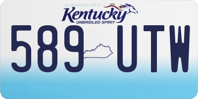 KY license plate 589UTW