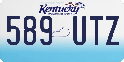 KY license plate 589UTZ
