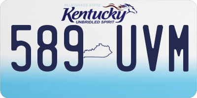 KY license plate 589UVM