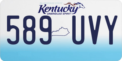 KY license plate 589UVY
