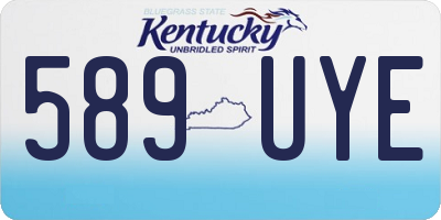KY license plate 589UYE