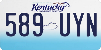 KY license plate 589UYN