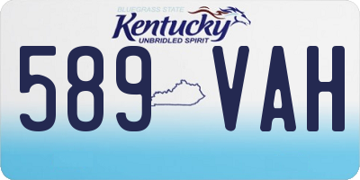 KY license plate 589VAH
