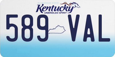 KY license plate 589VAL