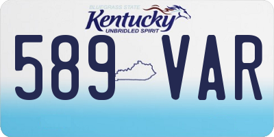 KY license plate 589VAR