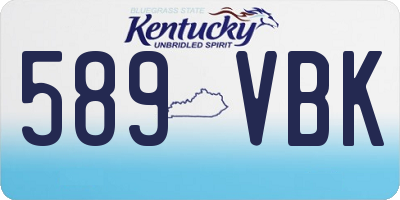 KY license plate 589VBK