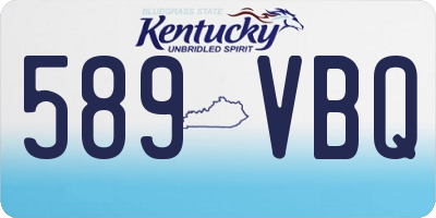 KY license plate 589VBQ