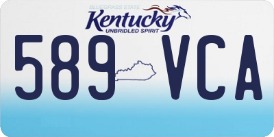 KY license plate 589VCA