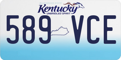 KY license plate 589VCE