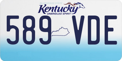 KY license plate 589VDE