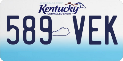 KY license plate 589VEK