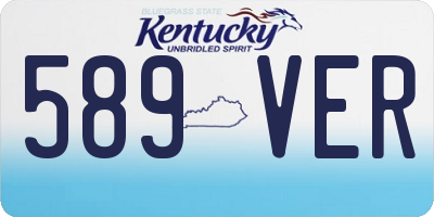 KY license plate 589VER
