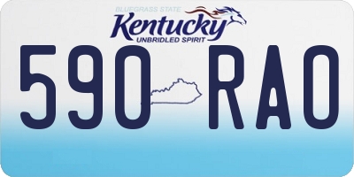 KY license plate 590RAO