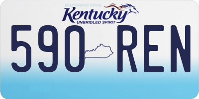 KY license plate 590REN