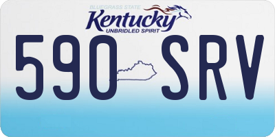 KY license plate 590SRV