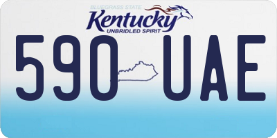 KY license plate 590UAE