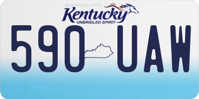 KY license plate 590UAW