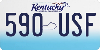 KY license plate 590USF