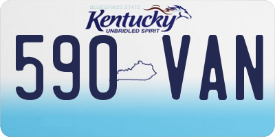 KY license plate 590VAN