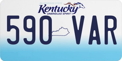 KY license plate 590VAR