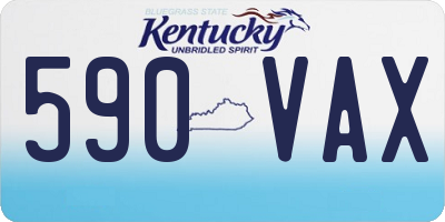KY license plate 590VAX