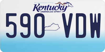 KY license plate 590VDW