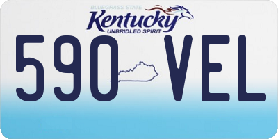 KY license plate 590VEL