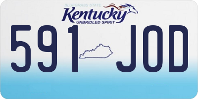 KY license plate 591JOD