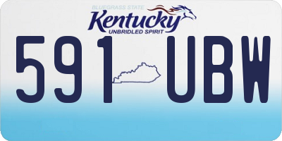 KY license plate 591UBW