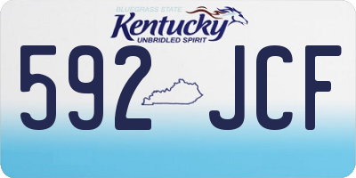 KY license plate 592JCF