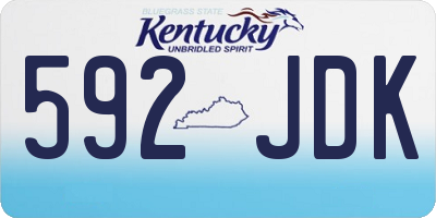 KY license plate 592JDK