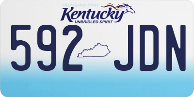 KY license plate 592JDN