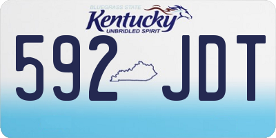 KY license plate 592JDT