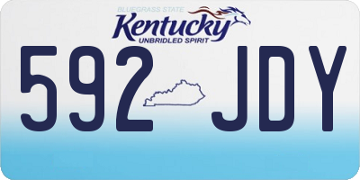 KY license plate 592JDY
