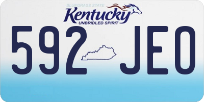 KY license plate 592JEO