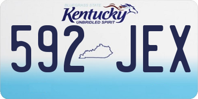 KY license plate 592JEX