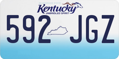 KY license plate 592JGZ