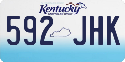 KY license plate 592JHK