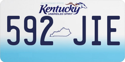 KY license plate 592JIE