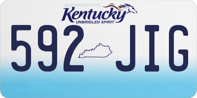 KY license plate 592JIG