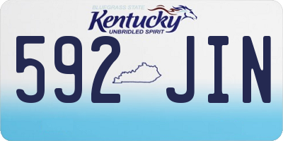 KY license plate 592JIN
