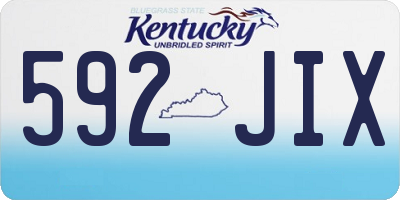 KY license plate 592JIX