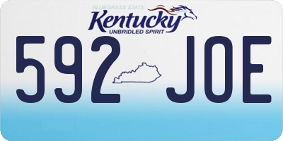 KY license plate 592JOE