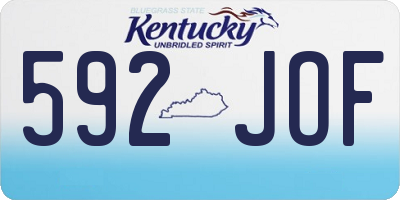 KY license plate 592JOF