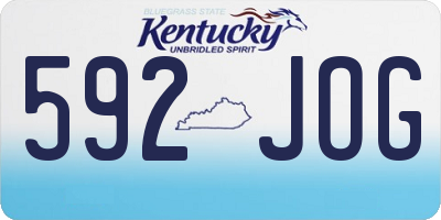 KY license plate 592JOG