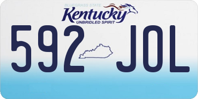 KY license plate 592JOL